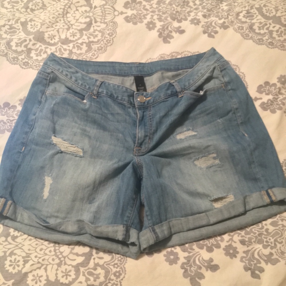 Lane Bryant distressed Denim shorts
